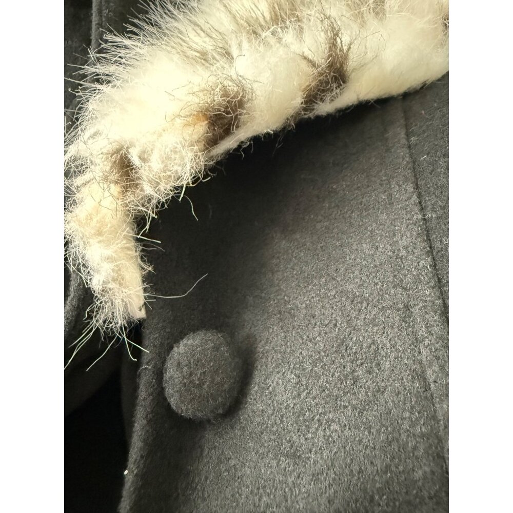 Flora Bea NYC Womens Black Coat With Faux Fur Collar & Cuffs Size S - Picture 5 of 10